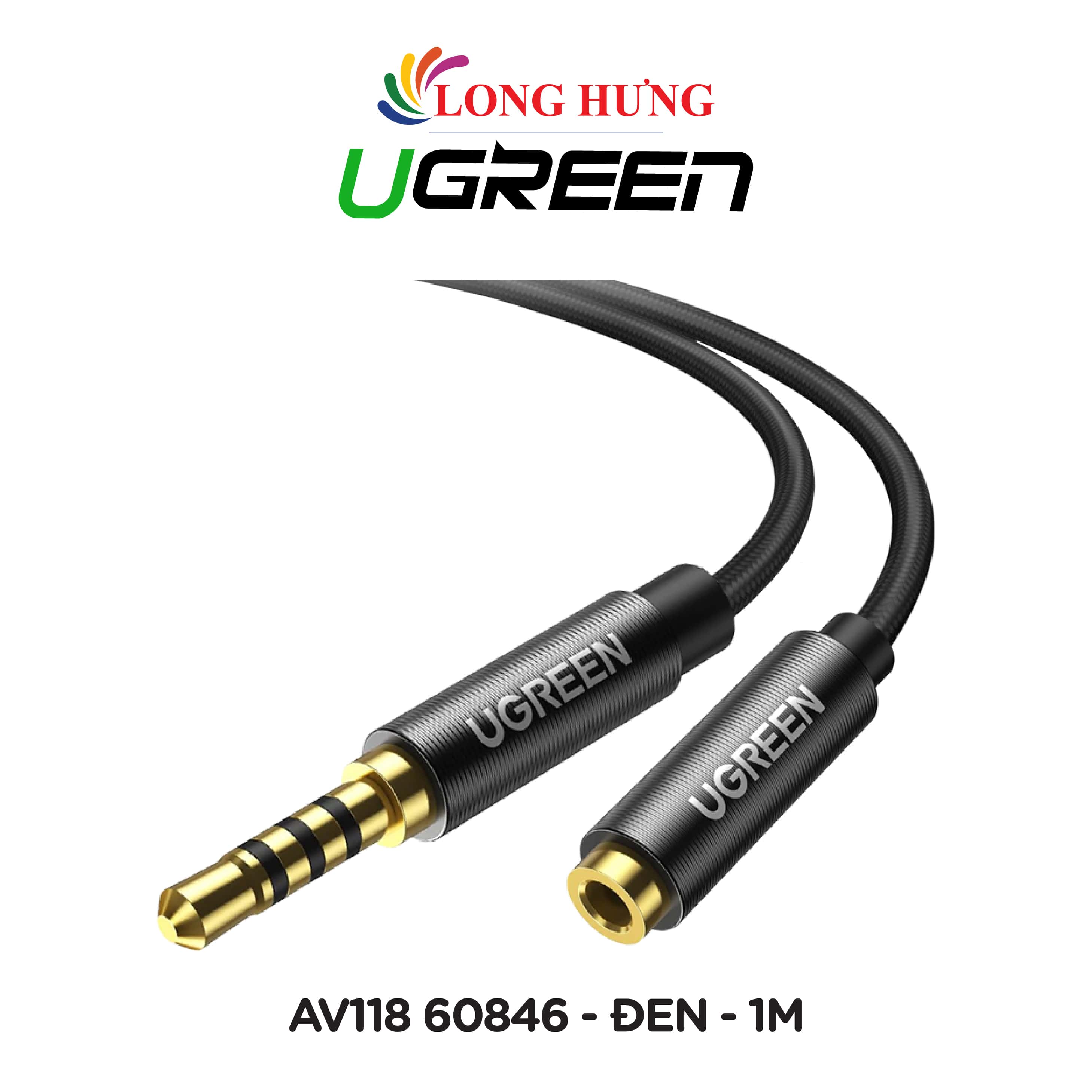 Cáp AV nối dài 3.5mm dây dù Ugreen Extension Cable AV118 - Hàng chính hãng