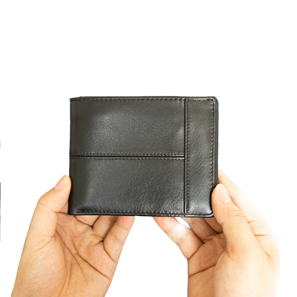 Ví da nam SKYV106 cao cấp da bò chỉ kẻ