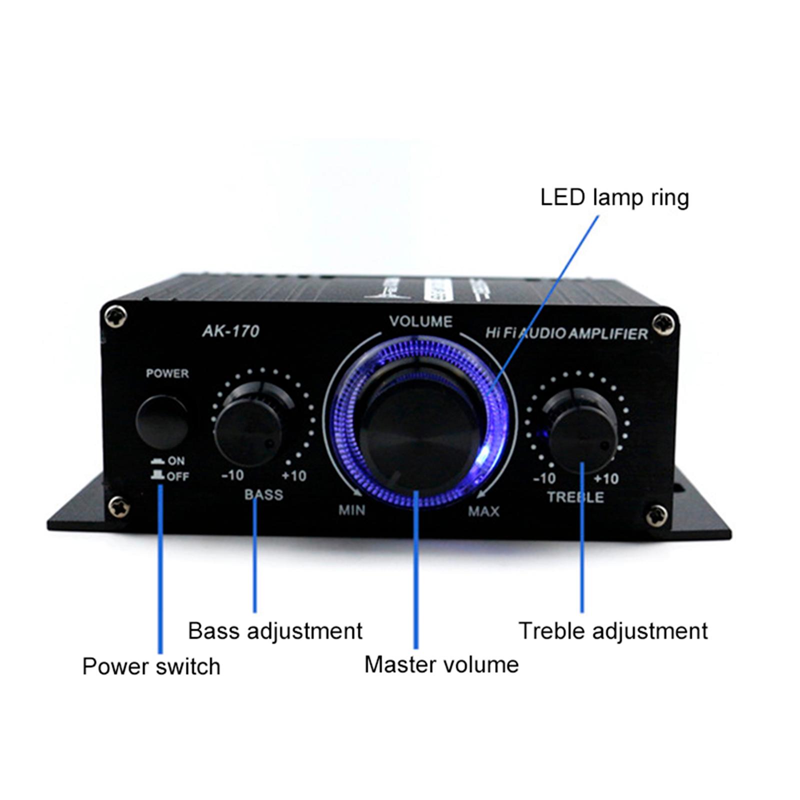 Power Amplifier Audio Receiver AMP Speaker Subwoofer for Car Home Use