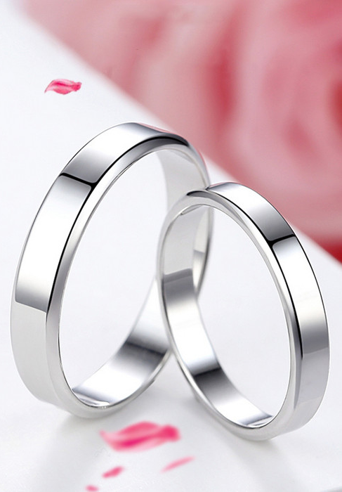 Nhẫn cặp trơn màu bạc NC124 - Size 7