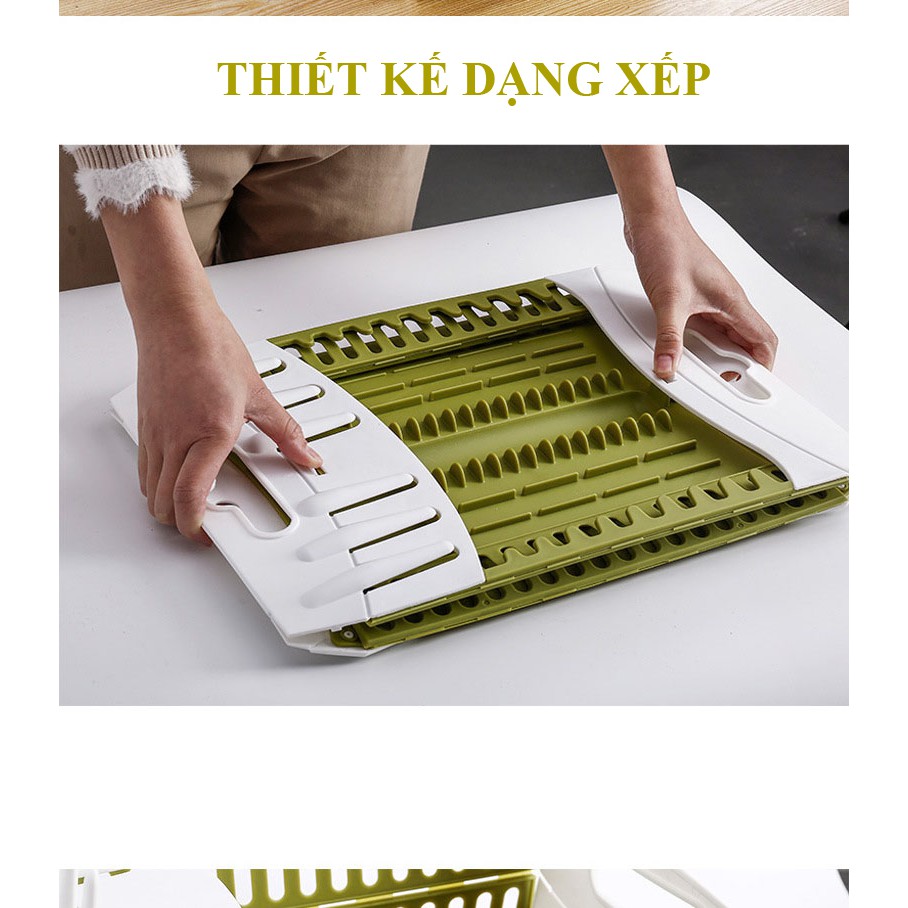 Kệ Để Chén Dĩa Nhà Bếp Đa Năng Xếp Gọn