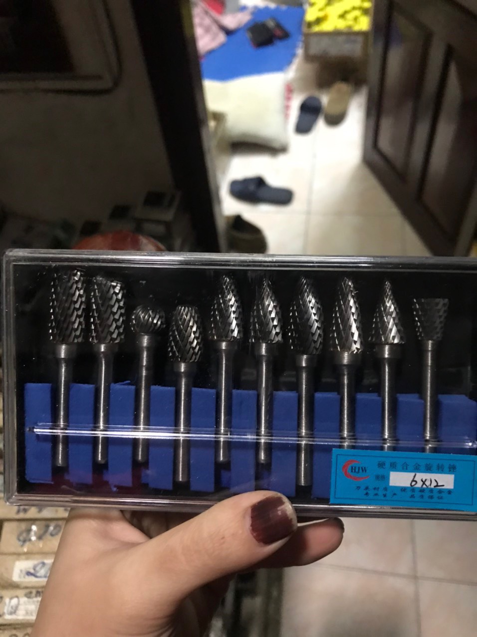 Bộ 10 Mũi Khắc, Mài Làm Lũa Vonfram Trục 6mm