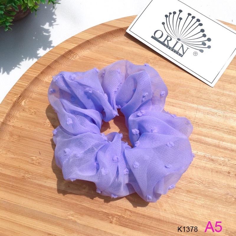Buộc tóc, cột tóc vải scrunchies vải voan xinh xắn