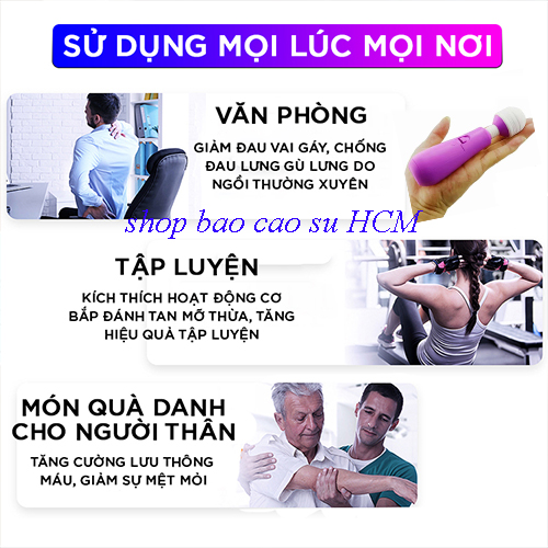 Máy massge nhức mỏi vai gáy đa năng kèm Bao cao su power men