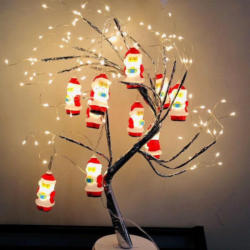 Dây đèn LED 10/20 bóng hình ông già Noel trang trí Giáng Sinh