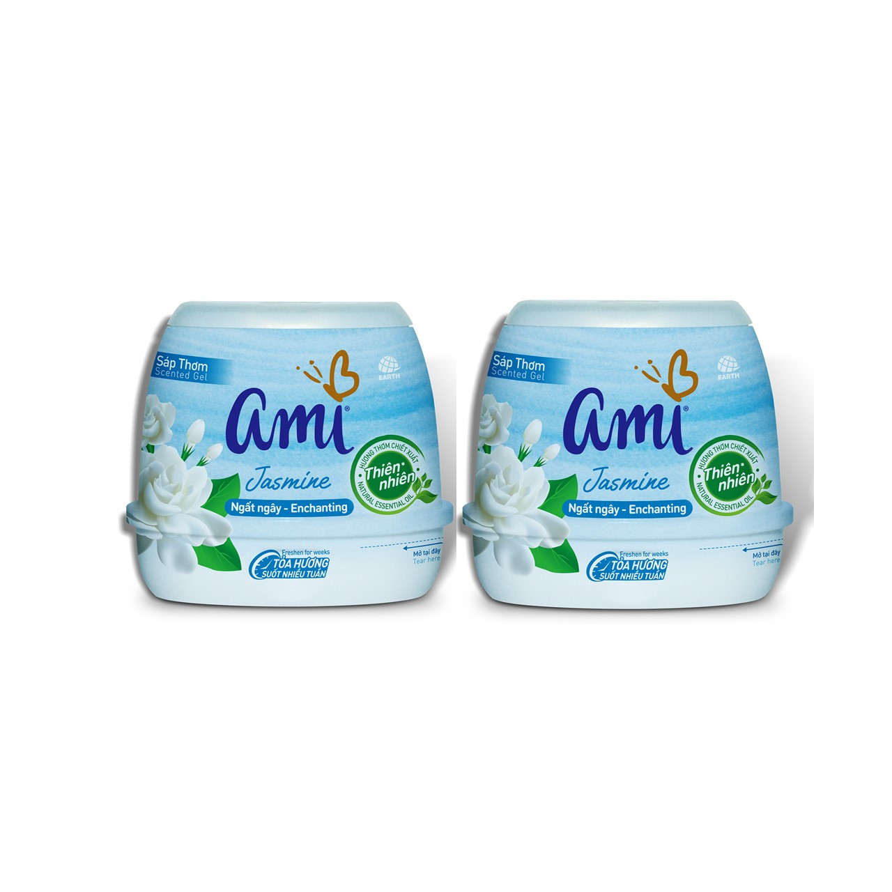 Combo 2 hộp Sáp thơm khử mùi Ami - Hương thơm chiết xuất thiên nhiên, Tỏa hương suốt nhiều tuần