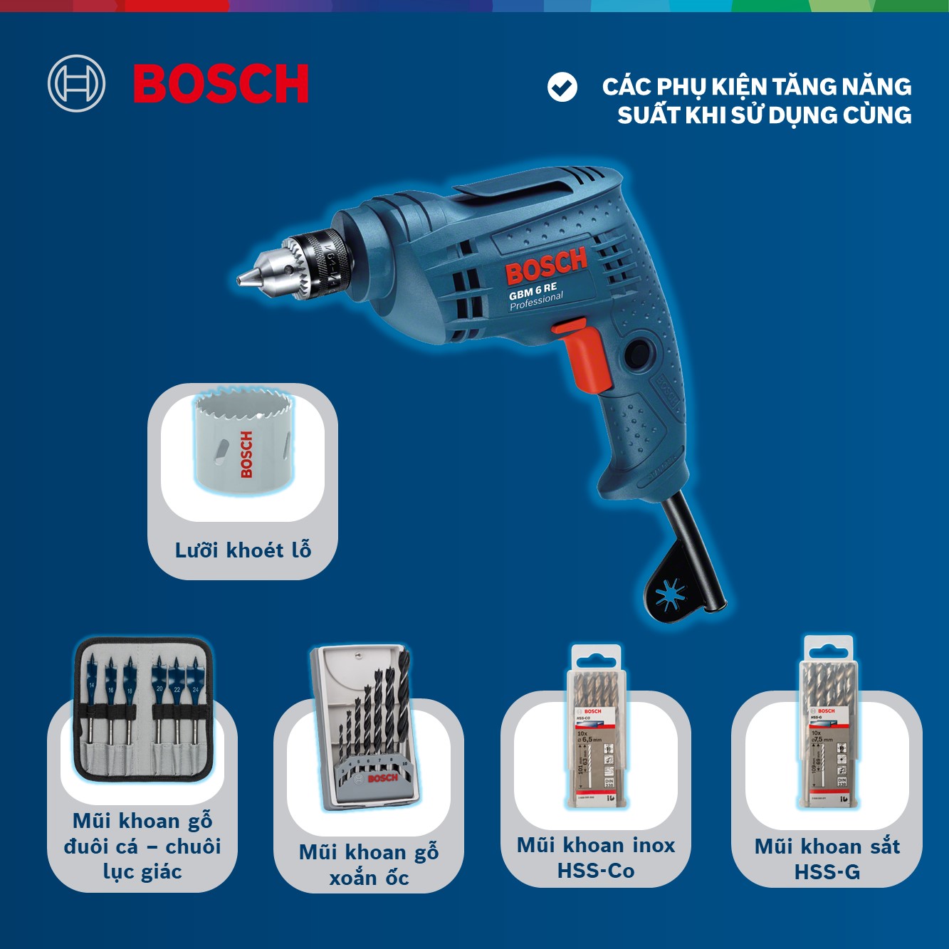 Máy khoan Bosch GBM 6 RE