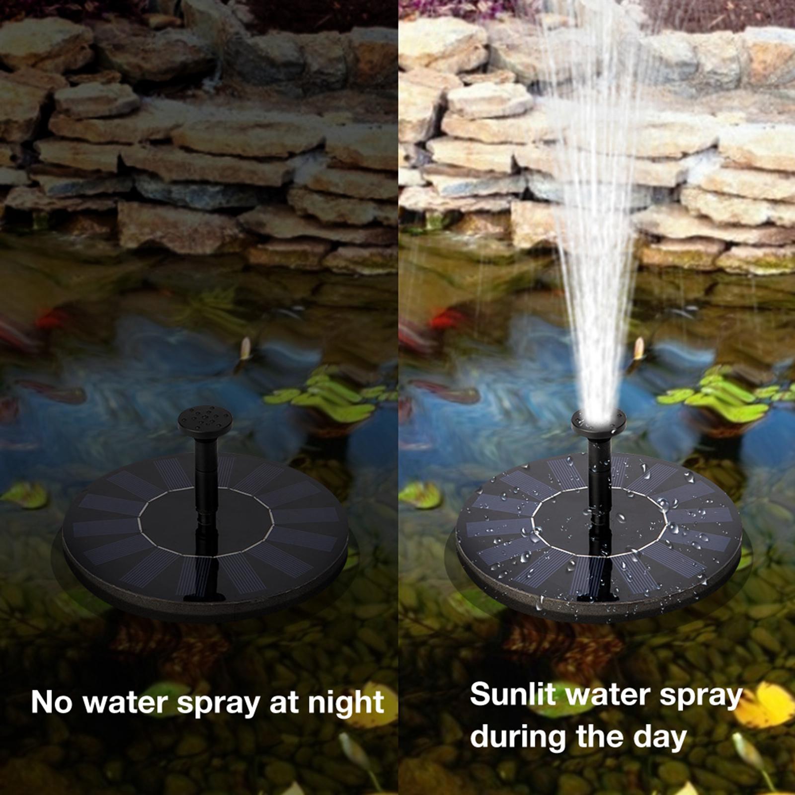 3W Solar Floating Fountain Water Pump with 6 Spray Nozzles, for Bird Bath, Swimming Pool