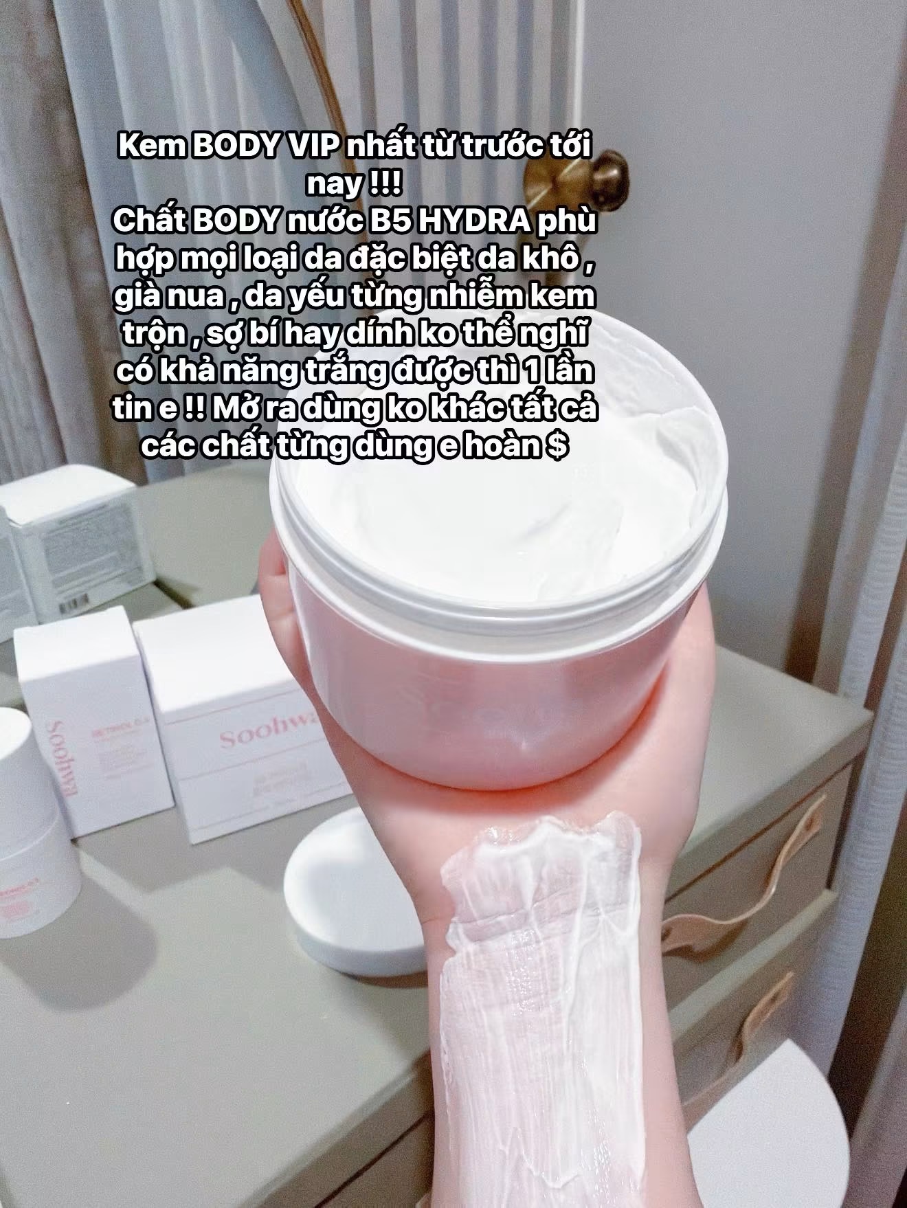 Kem body SOOHWA B5 Hydra Tone Up Body Cream, 250ml Hàn Quốc hạn 2029