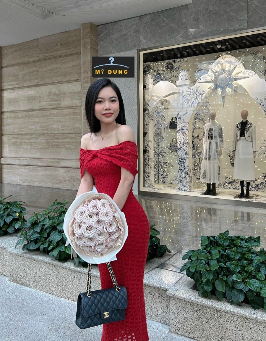 ĐẦM BODY REN TRỄ VAI NƠ CAO CẤP- CHẤT REN XÙ LÔNG NỔI SIÊU MỀM, MƯỢT- CO GIÃN CỰC ĐÃ, HÁCH DÁNG