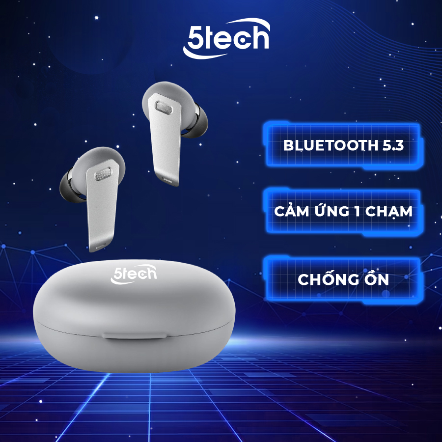 Tai nghe bluetooth, tai nghe không dây 5TECH 5T229 nhét tai, hàng chính hãng full chức năng cảm ứng nhậy âm thanh chuẩn HIFI