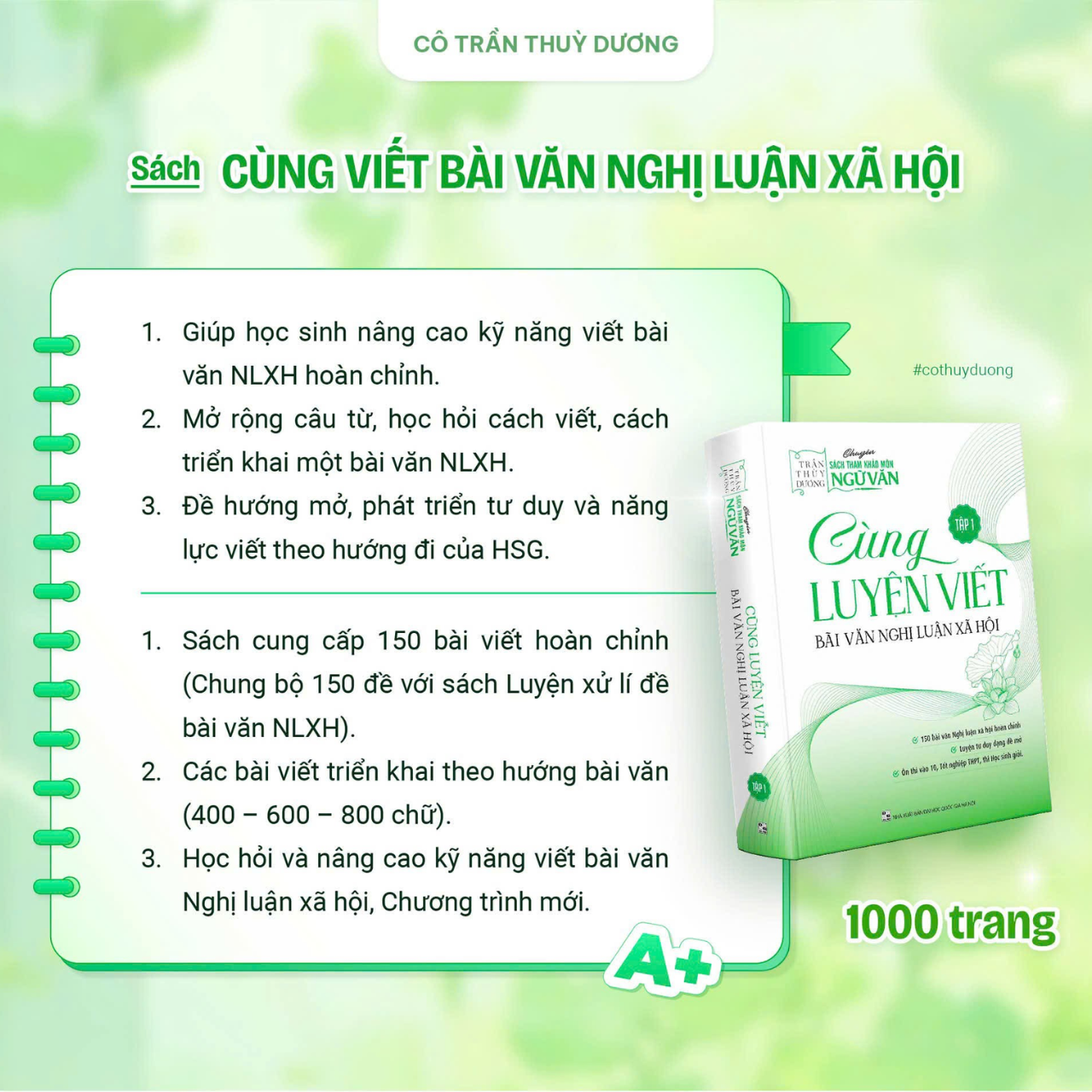 Sách - Cùng Luyện Viết Bài Văn Nghị Luận Xã Hội (Tập 1) - Cô Trần Thùy Dương