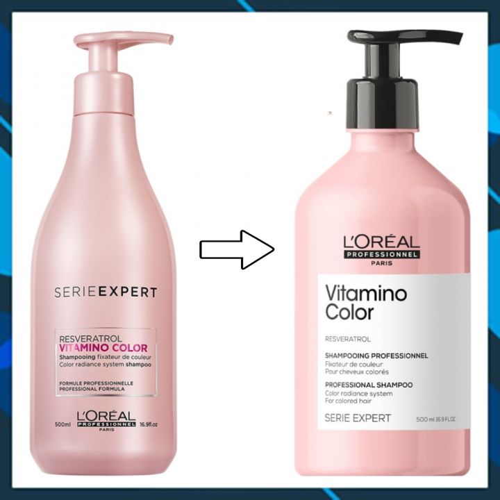 Bộ dầu gội xả chăm sóc giữ màu tóc nhuộm L'oreal Serie Expert Resveratrol Vitamino color radiance 500ml + 200ml