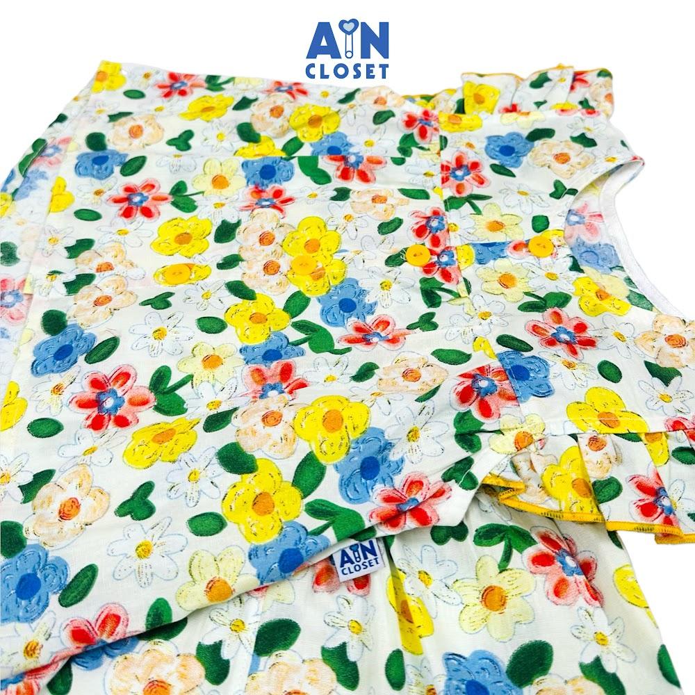 Bộ quần áo Ngắn bé gái họa tiết Cúc Tana cotton - AICDBGDVVATB - AIN Closet