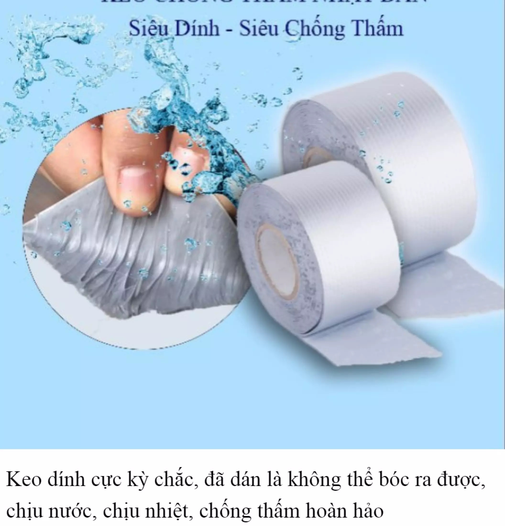 Băng Keo Siêu Dính Chống Thấm Chuyên Dụng Khổ 5 - 10cm, Chống Thấm, Chống Dột, Chịu Nhiệt Tiện Dụng