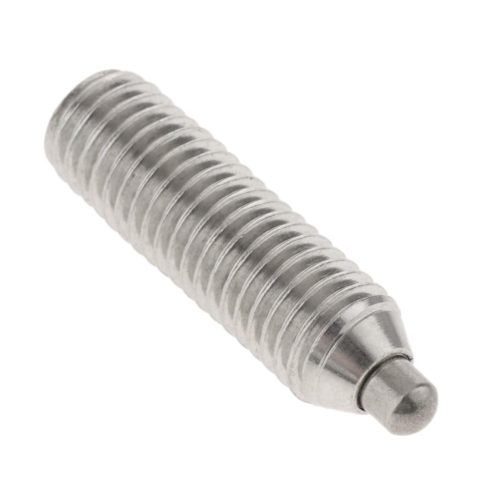 Hex Socket Drive Spring Ball Plunger Screw Silver Groove Profile Steel Dowel Pins