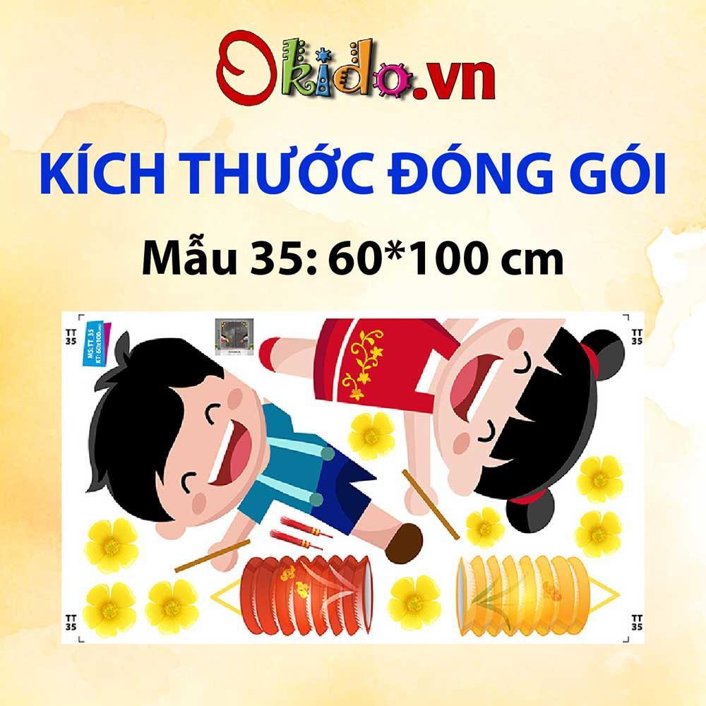 Decal trang trí trung thu 2021 bé vui tết trung thu cùng thỏ ngọc