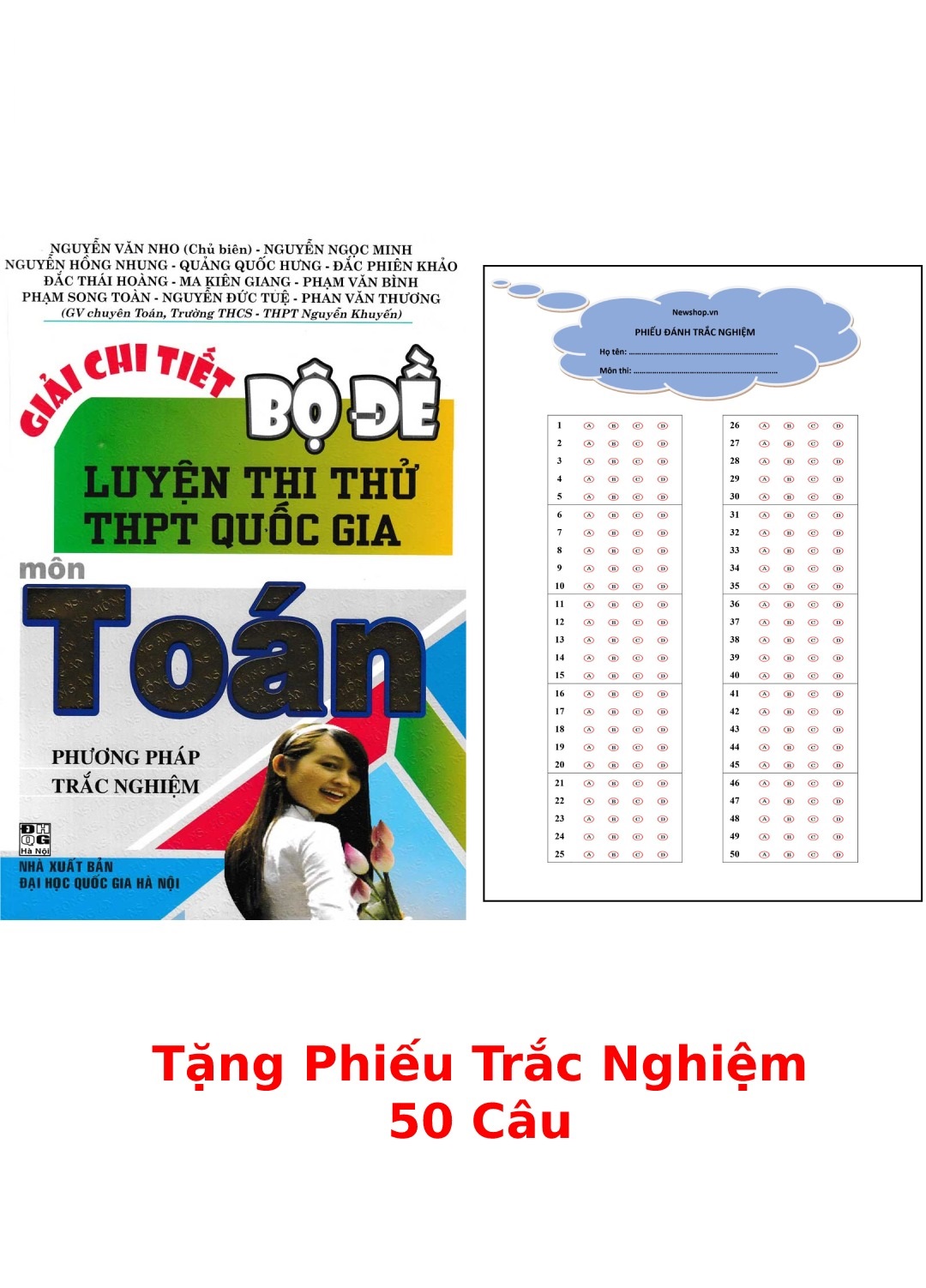 Giải Chi Tiết Bộ Đề Luyện Thi Thử THPT Quốc Gia Môn Toán Phương Pháp Trắc Nghiệm + Tặng Phiếu Trắc Nghiệm 50 Câu - HA