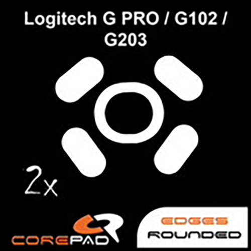 Feet chuột PTFE Corepad Skatez Logitech G102 / G203 / G PRO Wired / G PRO HERO Wired - 2 Bộ - Hàng Chính Hãng