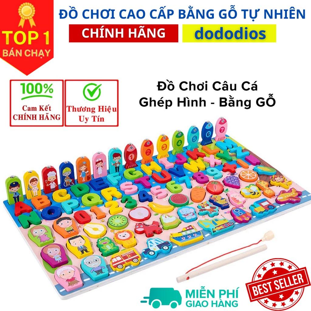 Đồ Chơi Bảng Chữ Cái Thông Minh Chính Hãng dododios – Bộ Trò Chơi Câu Cá, Ghép Số Học, Ghép Hình Bằng Gỗ Cho Bé Cao Cấp