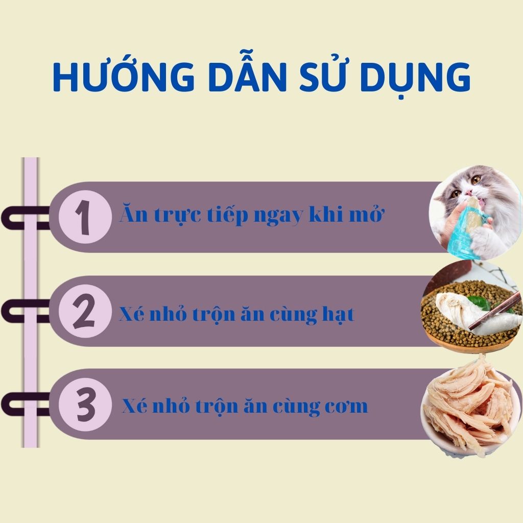 Ức gà hấp ăn liền MASTI dinh dưỡng dành cho chó mèo - Gói 40g