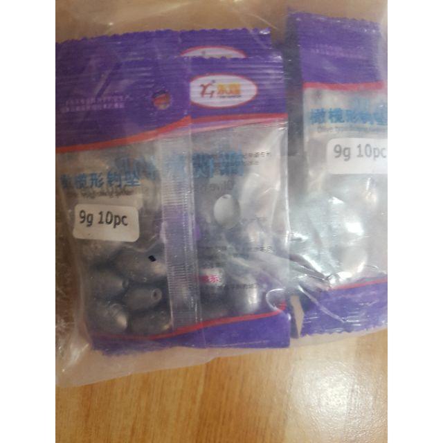 Chì câu cá 0,5g ;1,5g; 2g; 2,5g; 3g; 4g; 5g; 6g; 8g; 9g; 13g, 15g