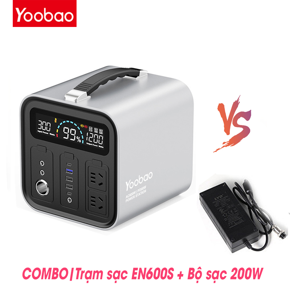 Trạm Sạc Dự Phòng Khẩn Cấp Yoobao EN600S Dung Lượng Lớn 135000mAh/ 600W/ Sạc Nhanh PD 60W Tích Hợp Đèn Pin Có Thể Mang Đi Dã Ngoại Ngoài Trời Và Sạc Nhiều Thiết Bị-Hàng Chính Hãng