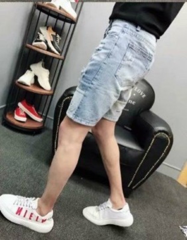 Quần lửng jeans rách chữ haha Mã: NL0516