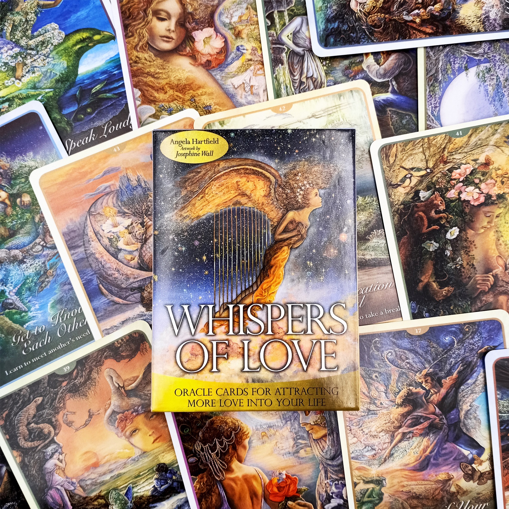 Combo Bộ Bài Bói Tarot Whispers of Love Oracle Cards New Cao Cấp  và Túi Nhung Đựng Tarot và Khăn Trải Bàn Tarot