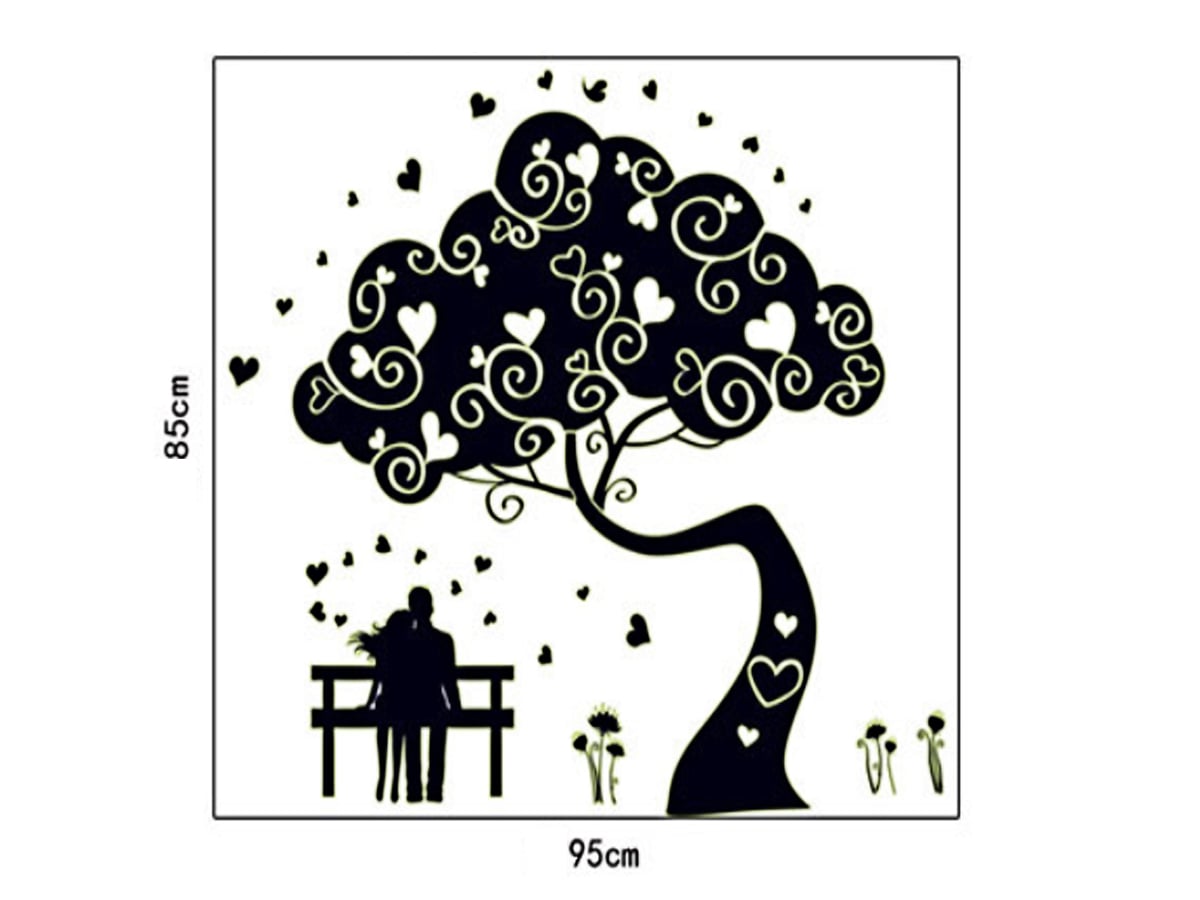 DECAL DẠ QUANG CÂY TÌNH YÊU