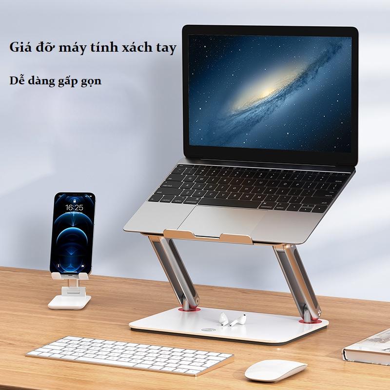 Giá đỡ laptop,ipad, macbook chống rung, kệ đỡ máy tính nhôm cao cấp hỗ trợ tản nhiêt tốt, có thể gấp gọn