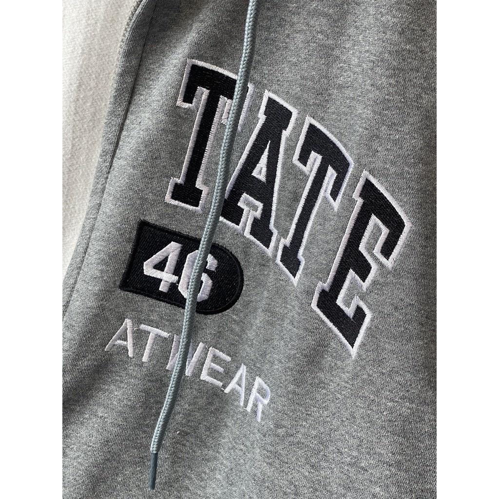 Áo khoác Hoodie nỉ bông dây kéo thêu chữ TATE form rộng unisex nam nữ Vuasivuare