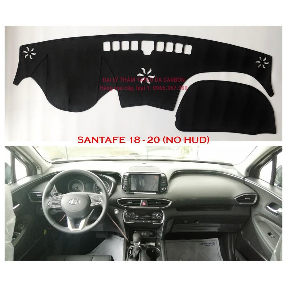 Thảm taplo Santafe 2018-2021 - da vân carbon cao cấp