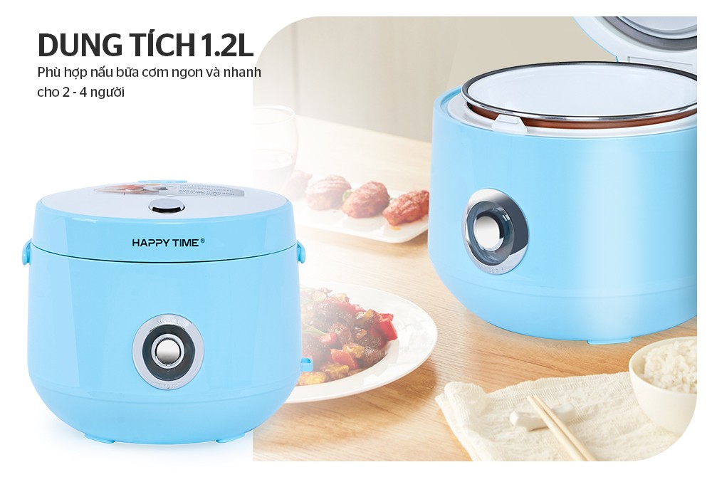 Nồi Cơm Điện Nắp Gài Happy Time Sunhouse HTD8522G (1.2 lít) - Xanh - Hàng chính hãng