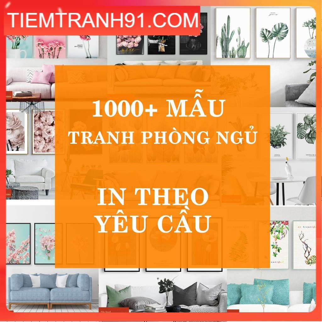 Bộ 3 TRANH TREO TƯỜNG PHÒNG NGỦ TIỆM TRANH 9116 Mẫu tranh canvas hoa lá trang trí phòng ngủ, đặt in theo mẫu yêu cầu