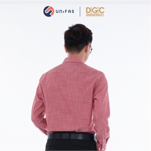 Áo sơ mi nam công sở dài tay DGC form dáng Regular fit phối họa tiết vải cotton cao cấp SASDCB09M