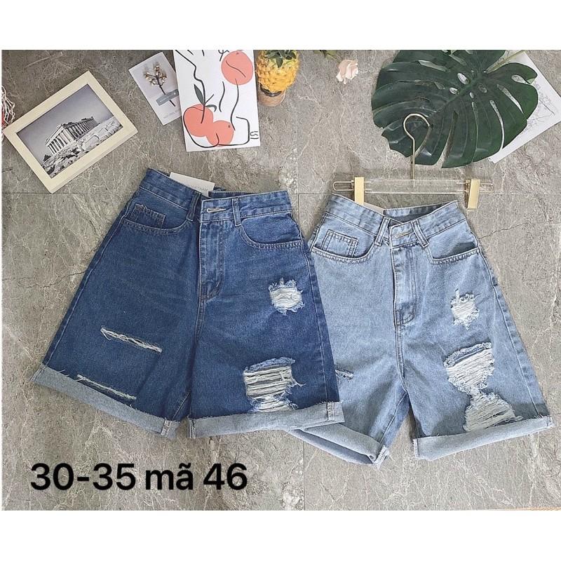 Quần ngố jean nữ    Quần ngố jean nữ rách bigsize từ 55kg - 80kg hàng VNXK Ms46 thời trang bigsize 2KJean