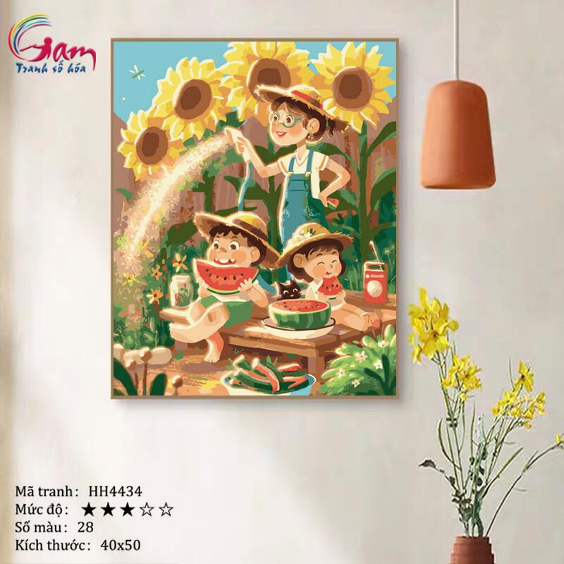 Tranh sơn dầu số hoá tự tô màu Gam HH4434 40x50cm căng sẵn khung