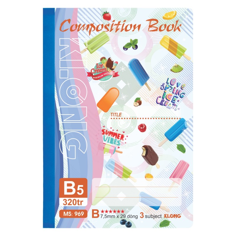 Sổ may KLONG B5 320tr kẻ lề, 70/90; MS: 969