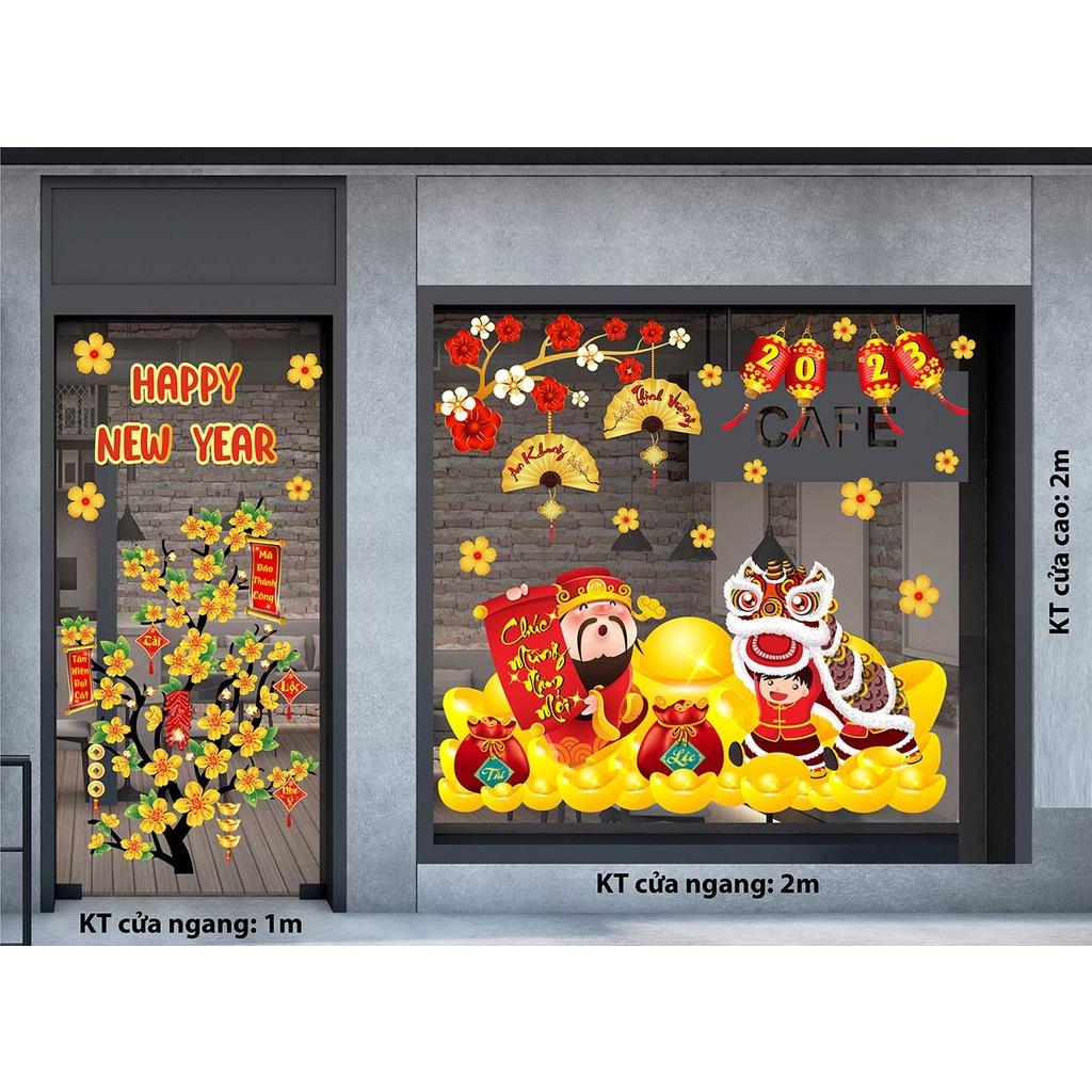 DECAL TRANG TRÍ TẾT 2023 COMBO SỐ 19