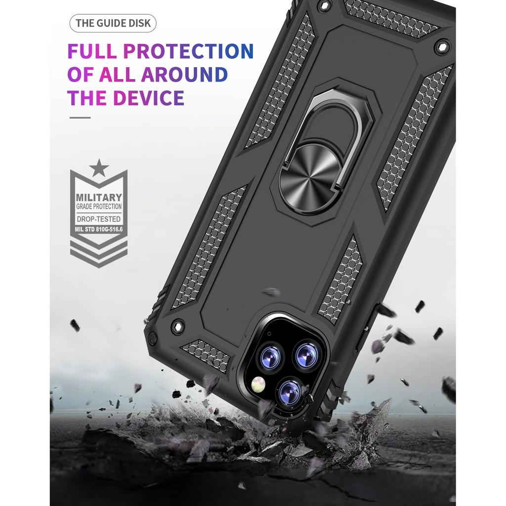 Ốp lưng cho iPhone 11 Pro Max chống sốc 2 lớp kèm nhẫn iring làm giá đỡ cho