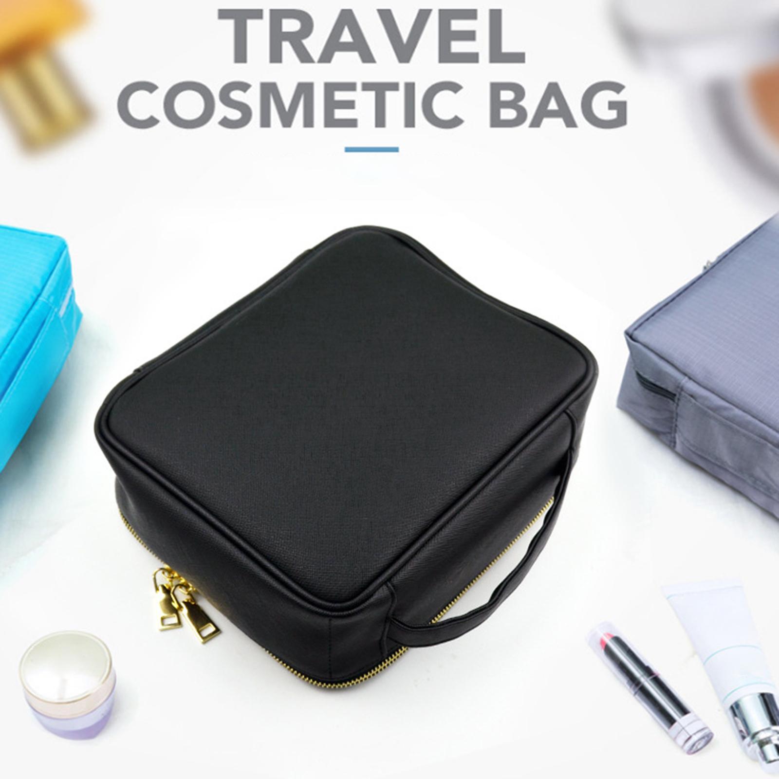 Makeup Cosmetic Bag Double Zipper Storage Washable Organizer for Accessories Shampoo