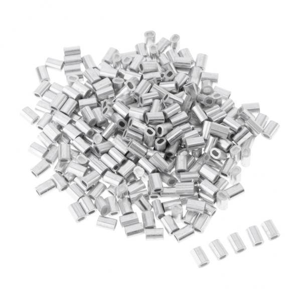 3x100Pcs Aluminum Fishing Crimps Double Barrel Crimping Sleeves 1mm
