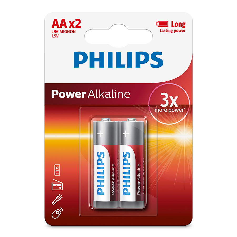 Pin kiềm AA Philips LR6P2B/97 vỉ 2 viên