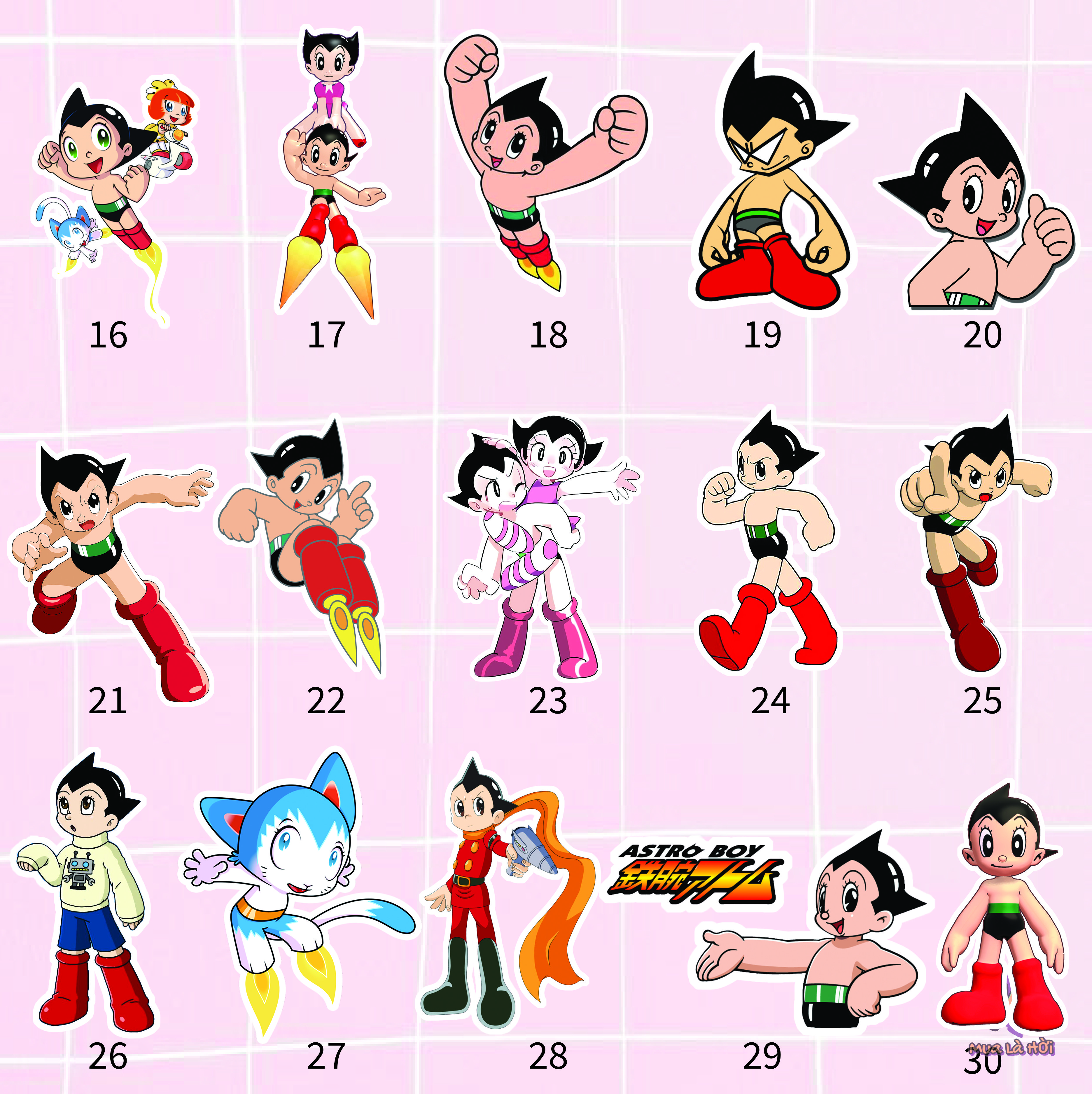 Miếng dán Stickers chủ đề Atom – Cậu bé tay sắt