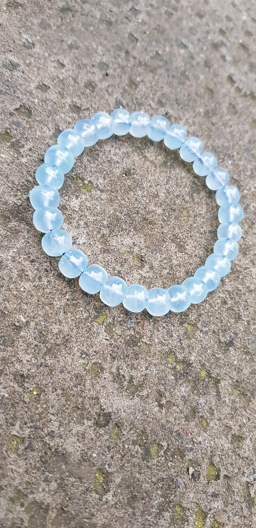 Vòng tay phong thủy may mắn đá Aqua Xanh hạt bầu tròn mới đẹp Size 8mm bóng đẹp Vòng màu xanh Aqua nhẹ nhàng mát lạnh đeo tay xinh xắn lắm ạ