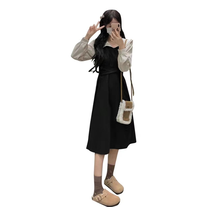 Đầm Suông Chữ A Dài Quá Gối Phong Cách Pháp Tiểu Thư Cổ Áo Cách Điệu Sica3