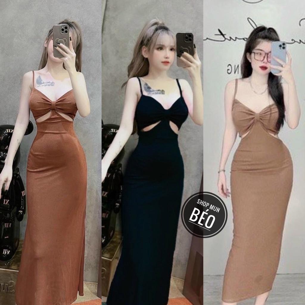 Đầm Body 2 Dây Nhún Ngực Khoét Eo Có Sẵn Mút Ngực Chất Thun Borip Thích Hợp Mặc Đi Tiệc Đi Làm Đi Chơi