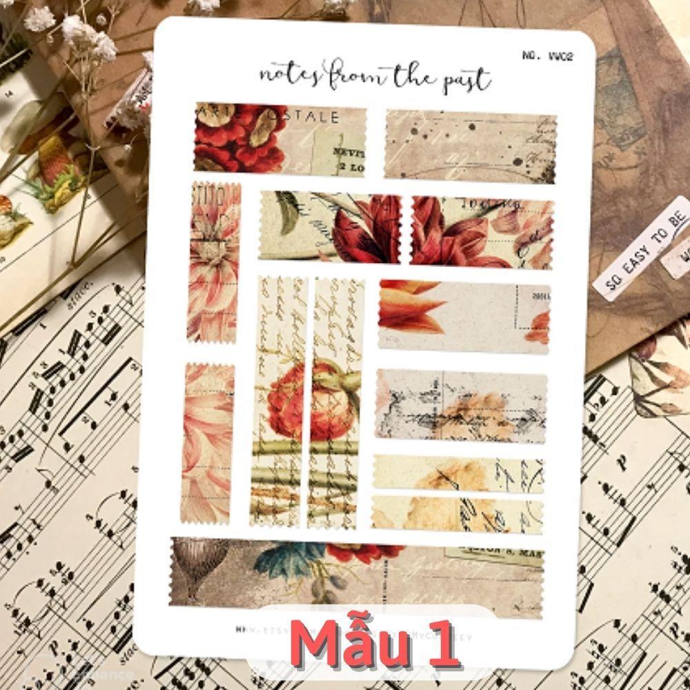 Sticker tự cắt phong cách cổ điển - hình dán tự thiết kế vintage trang trí sổ nhật kí, sổ tay | Bullet journal - kc028