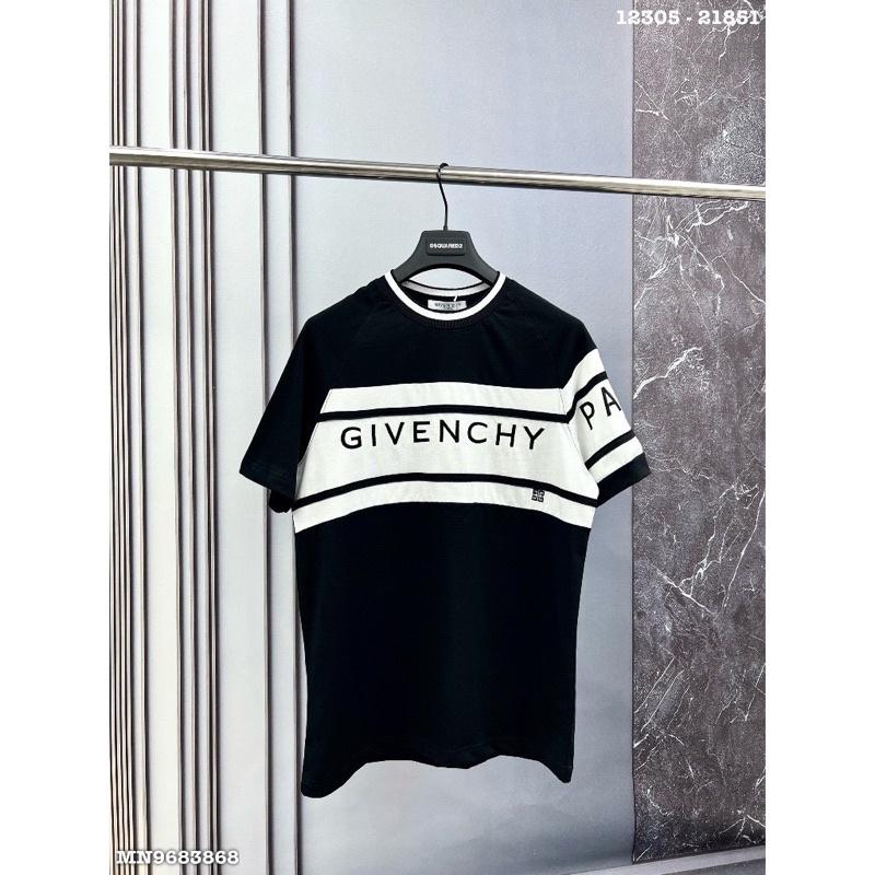 [Hàng Hot] Áo Thun Cộc Tay Dáng Unisex Chữ Ngực GIVECHI Màu Đen Trắng Cực HotÁo Phông Form Rộng Mới Ra Mắt - Viền Đen